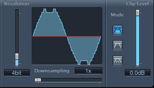 the test file reduced to 4-bits, no downsampling